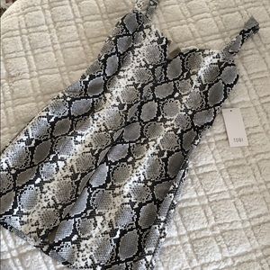 NWT Tobi Snake Print Faux Leather Bodycon Dress